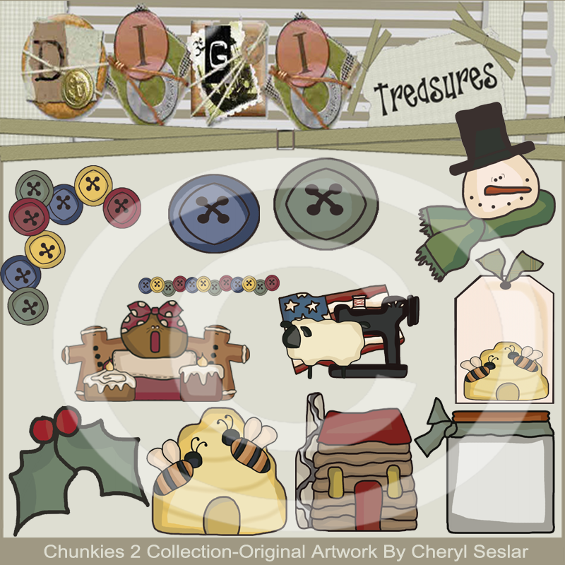 Chunkies 2 Clip Art Collection by Cheryl Seslar