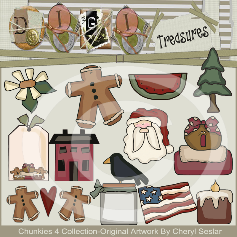 Chunkies 4 Clip Art Collection by Cheryl Seslar