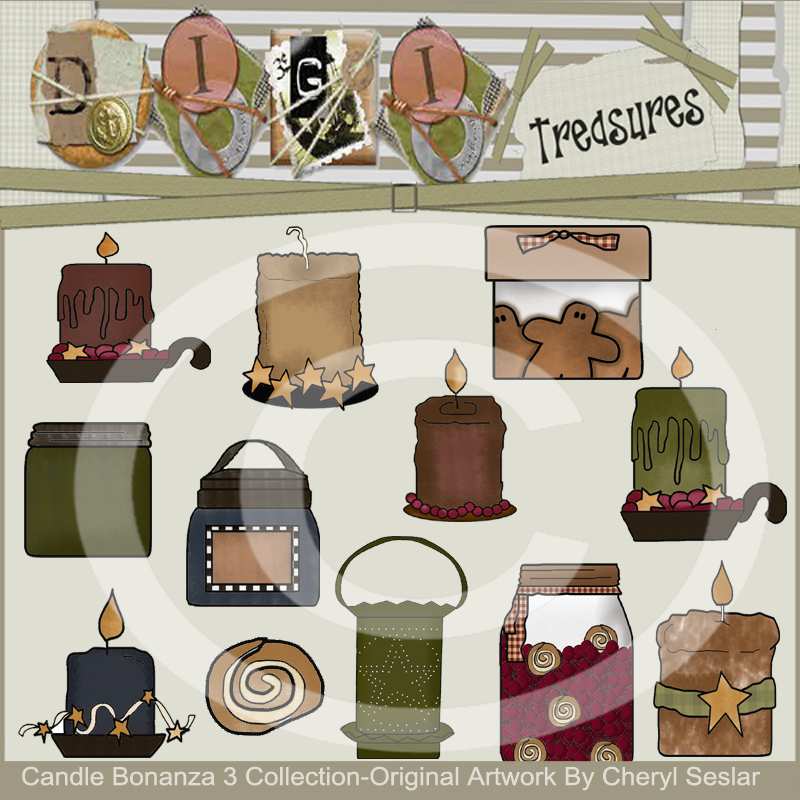 Candle Bonanza 3 Clip Art Collection by Cheryl Seslar